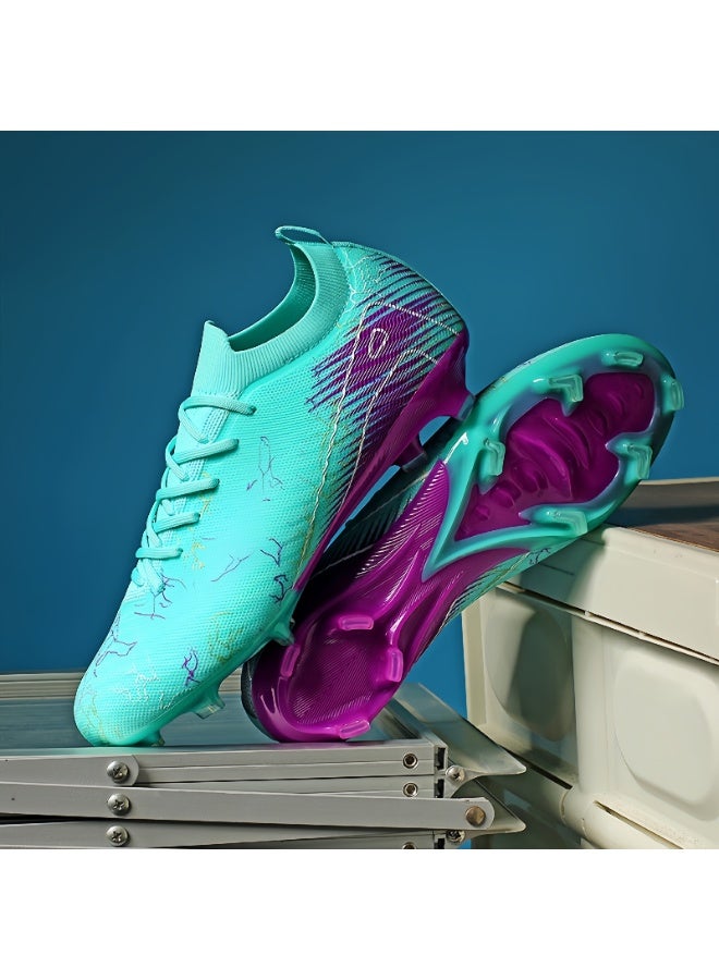 سكت شيكترو أحذية كرة قدم برباط أمامي قابلة للتهوية للرجال والنساء، مناسبة للتدريب على العشب. - Image 1